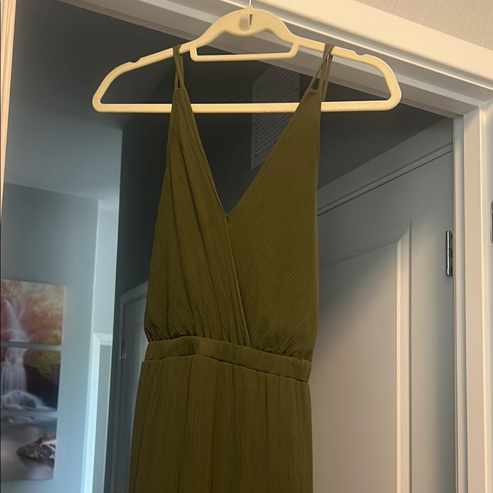 Elegant Olive Green Maxi Dress